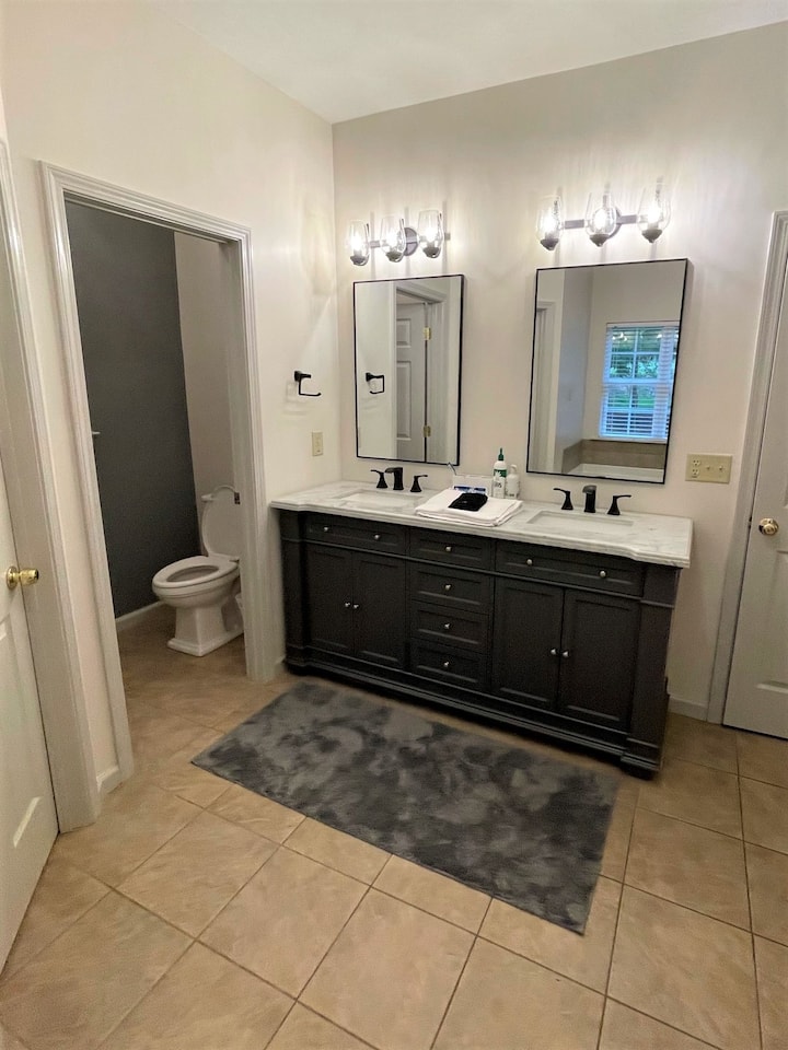 Master bath with private water closet