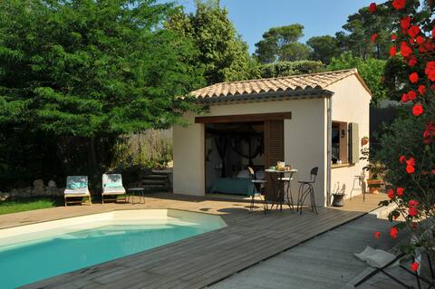 Mini lodge pool terrace Provence-Verte Verdon