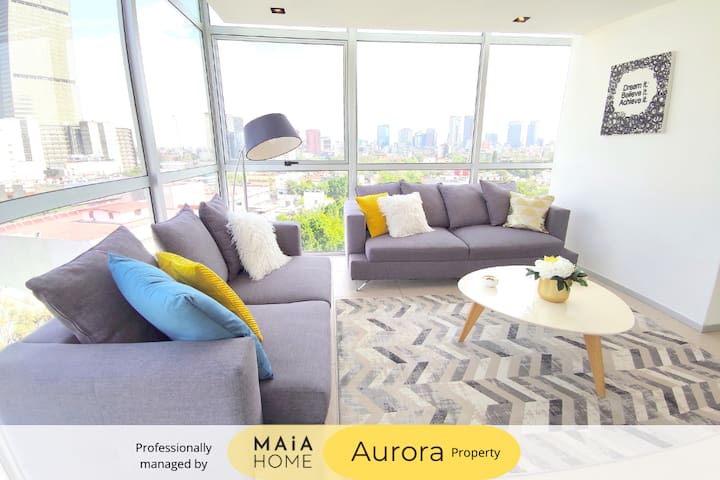 Panoramic View 2BR 2BT – Pool, Gym, Paddle, Sauna