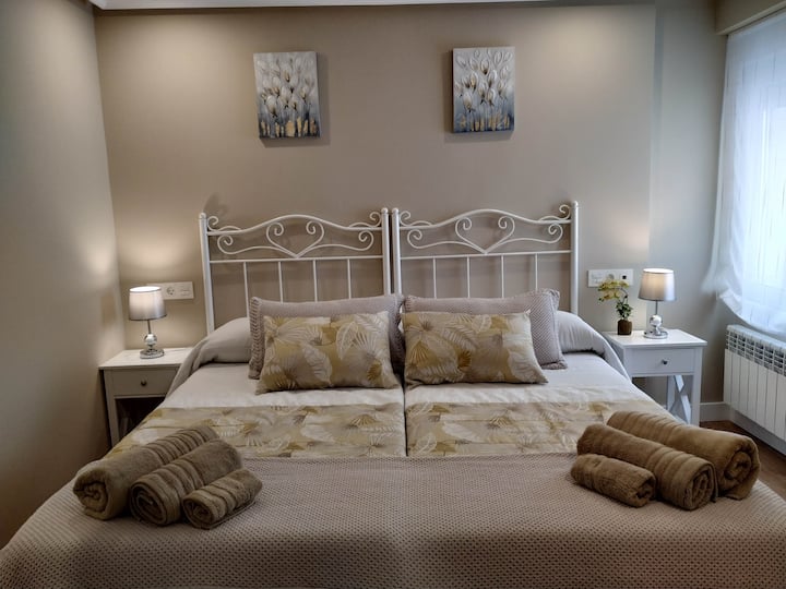 غرفة لطيفة بسريرين فرديين