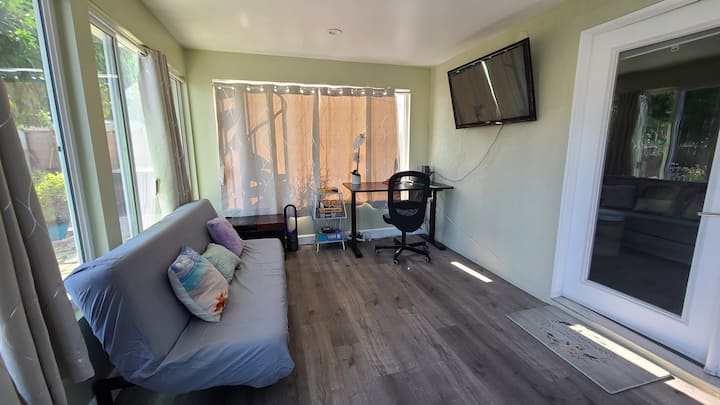 Multifunction room for game room, living room, bedroom with Futon and  office for work station