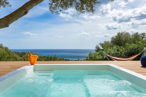 Stylish Sardinian villa with sea view, pool, and spa