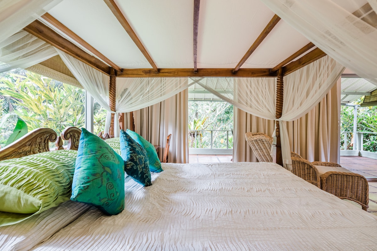 إطلالة سابقة على غرفة النوم في الطابق السفلي.  