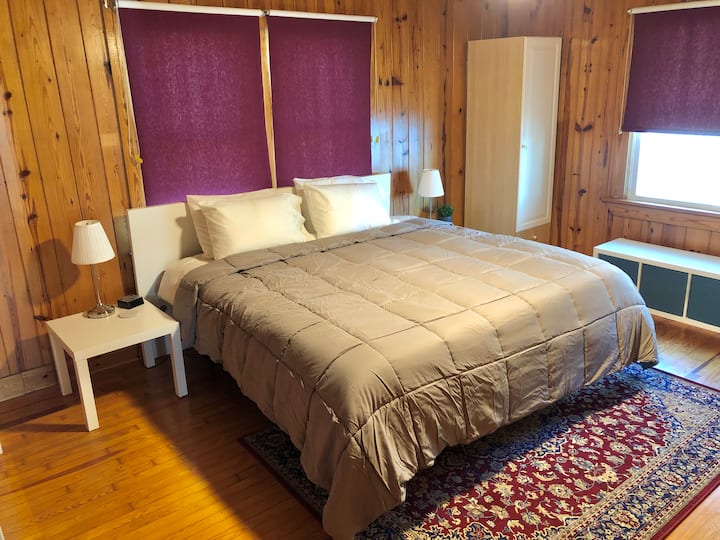 First bedroom, king bed (main level)