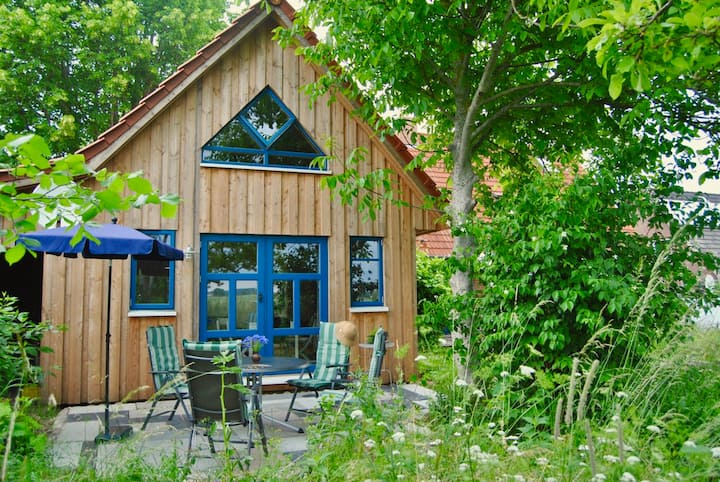 Wooden cottages in the countryside