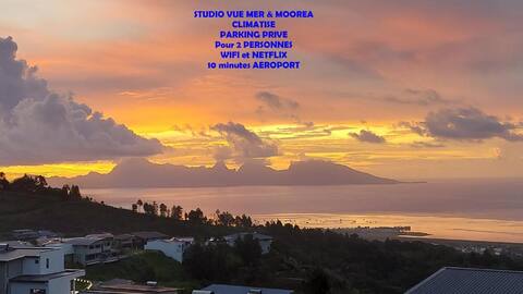 Studio Vaimiti for 2 people with sea and Moorea view