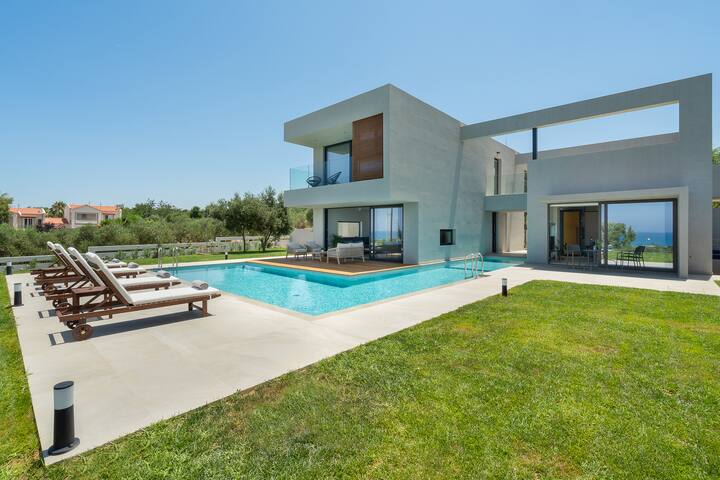 Avra Villa, Pirgos-Villas, Heated Pool, Sea View