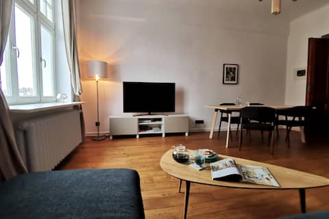 Successful Airbnb property: Designer flat 110m2 w/King Beds+Equipped Kitchen in Zwierzyniec