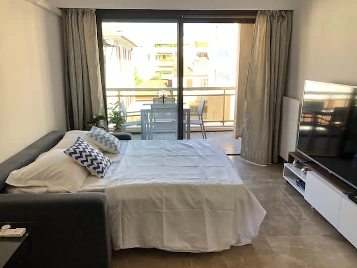 Living room sofa
The living room has a panasonic 65"