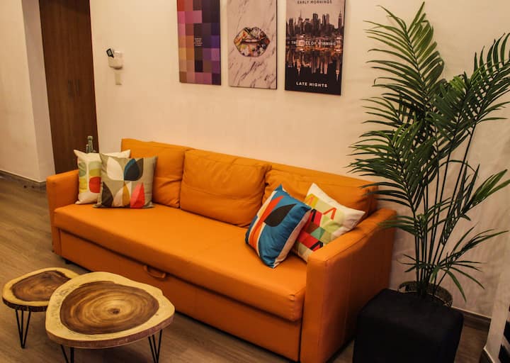 Kitanda cha sofa kwa 2 za ziada.