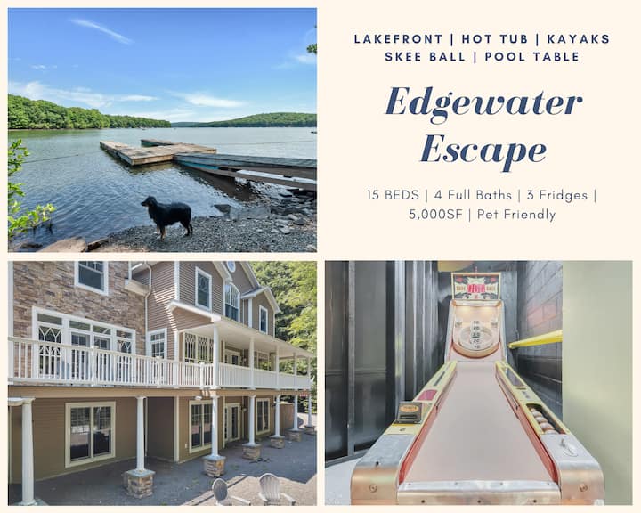 Edgewater Escape ★ Private Boat Slip ★ LAKEFRONT Houses for Rent in Lakeville, Pennsylvania