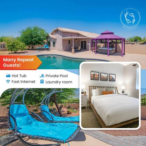 Chic Villa - Pool/Hot Tub/Hammock/King Bed/WI-FI