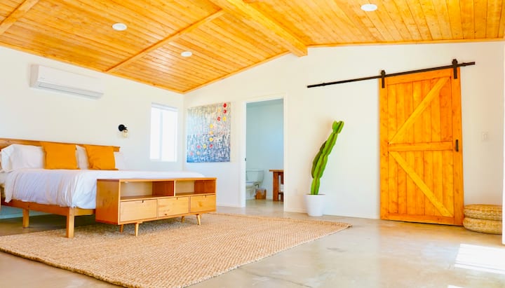 Bedroom #1.  King bed with en suite bathroom.  Also has a massive walk-in closet that doubles as a nursery for your little ones!  Pack and play, baby gate and high chair available.