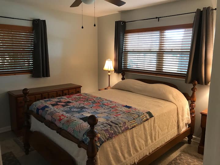 Bedroom #1 has blackout curtains for a restful and dark day’s or night’s sleep! Both bedrooms have 100% cotton sheets, luggage racks, and smart TV's.