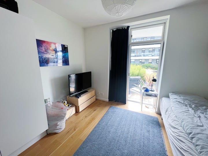 Two beds are put here - separated or combined as a double bed
