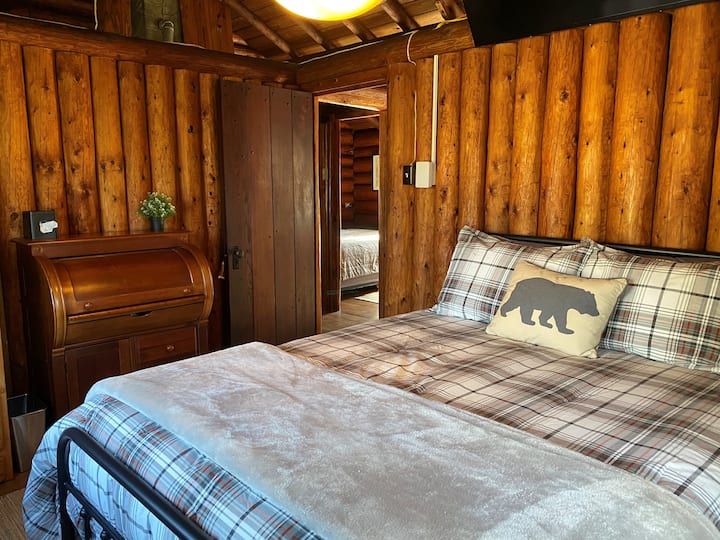 Bedroom facing Wolf Pond outlet and NY-86