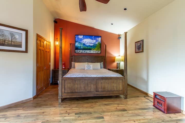 The private Bungalow features a King size bed
