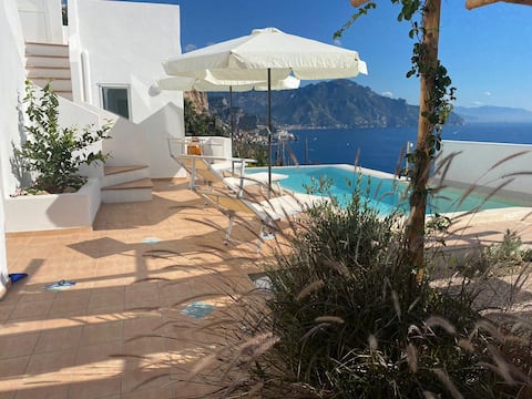 Villa Milano Amalfi view with infinity edge pool