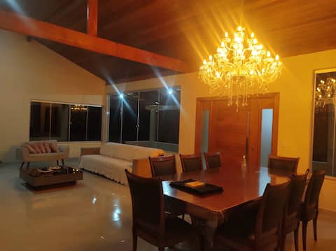 COUNTRY HOUSE with Bathtub, Fireplace and Waterfall.