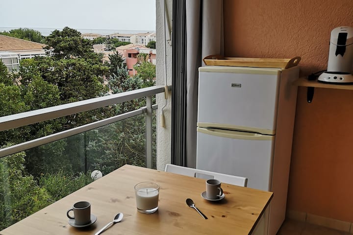 Beau Studio (23) Vue Mer En Résidence Avec Piscine - Sète