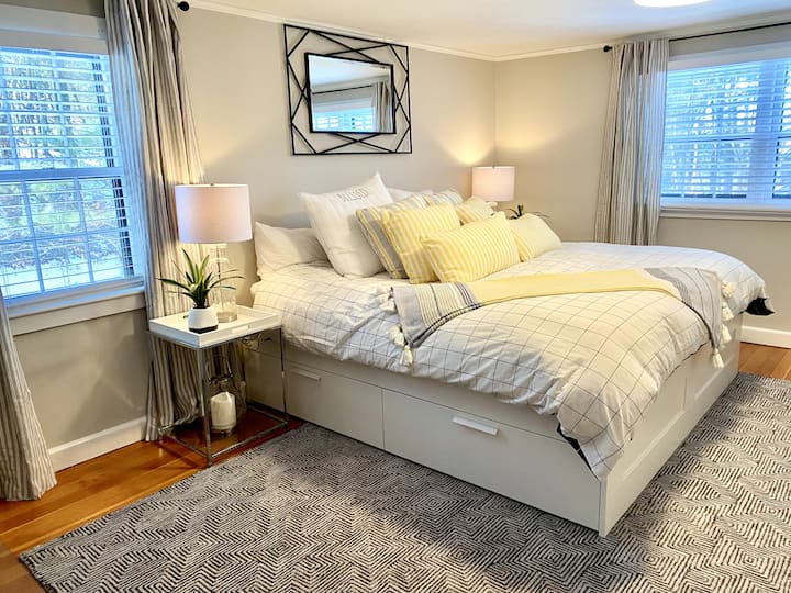 2nd Floor Bedroom-  King size bed and office desk