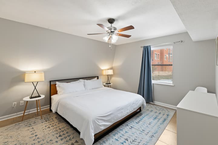 First floor master suite with private bathroom