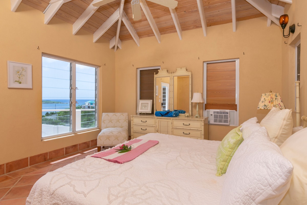 Treća spavaća soba ima prekrasan pogled na bazen i St. John East End.