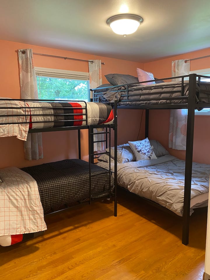 Bunk room, Full size bunk and twin size bunk.  
