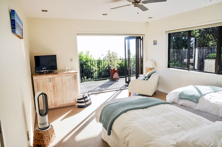 The Retreat: dormitorio con cama tamaño súper king o con dos camas individuales opcionales