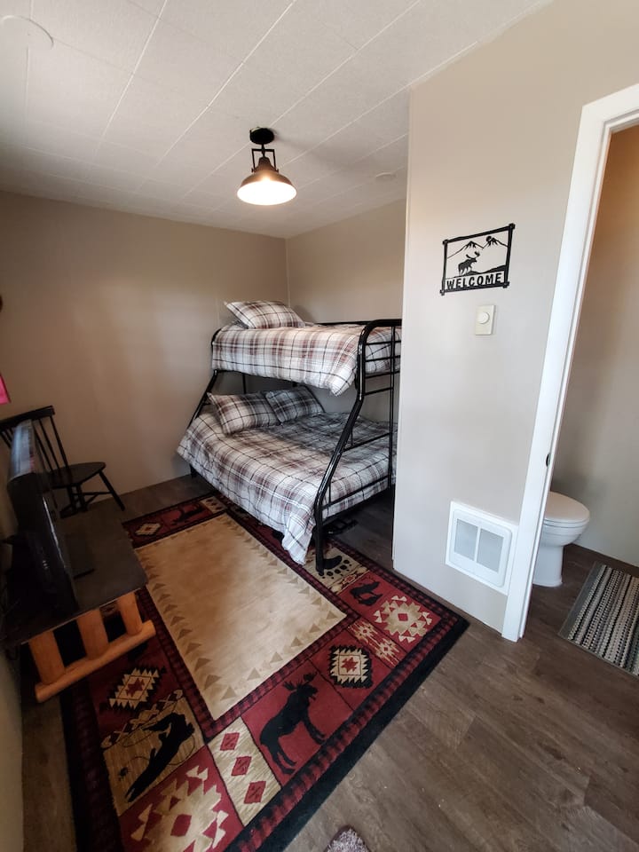 The bunkhouse is an additional cozy space that sleeps 3 people.