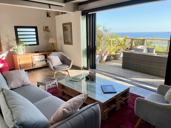 Maison Cosy Avec Piscine Chauffée Vue Océan Indien - La Réunion