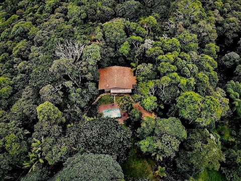 Mountain house integrated with nature
