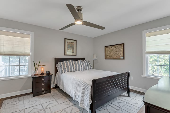 Downstairs queen guest bed