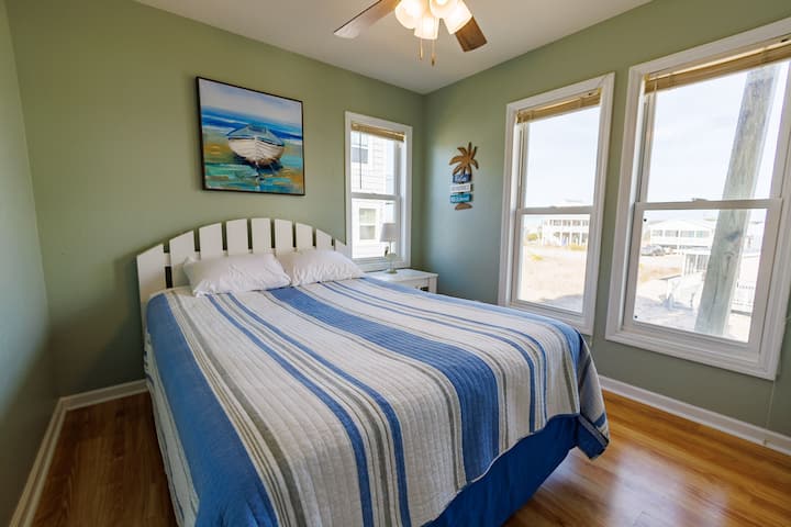 This bedroom is the second bedroom with a queen size bed. Like all bedrooms, it includes wall mounted 42" TV's and full closet and dresser. 