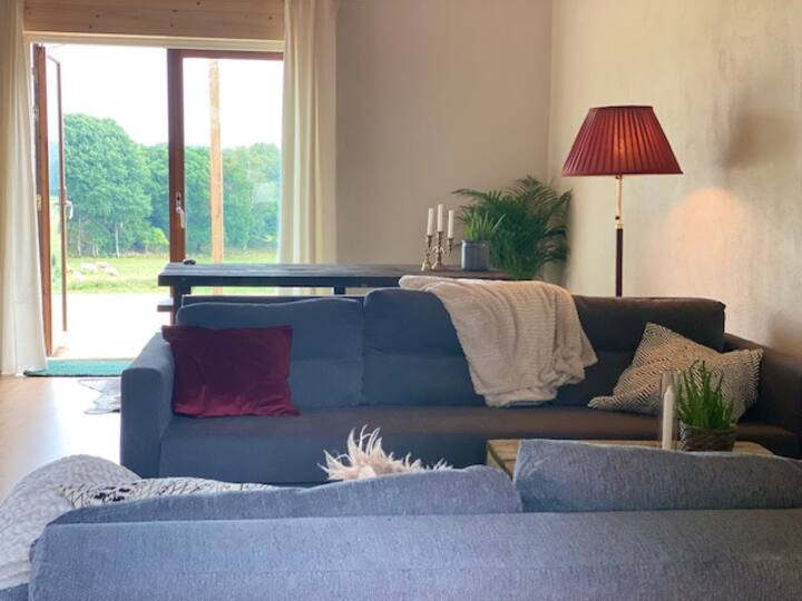 Välkommen in i vår mysiga stuga med utsikt över hela dalen. 