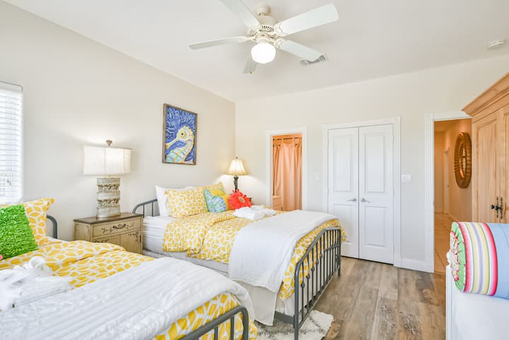 Guest bedroom with designated bathroom