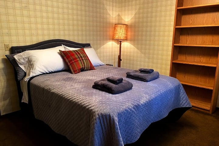 Bed room #3. Plush new queen bed across the hall from full bathroom.