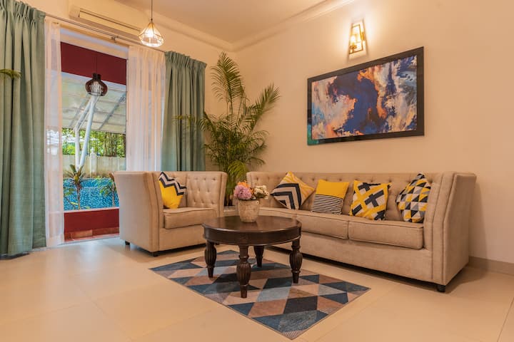 Luxury 2bhk Retreat | Candolim | Pool & Wi-fi - Goa