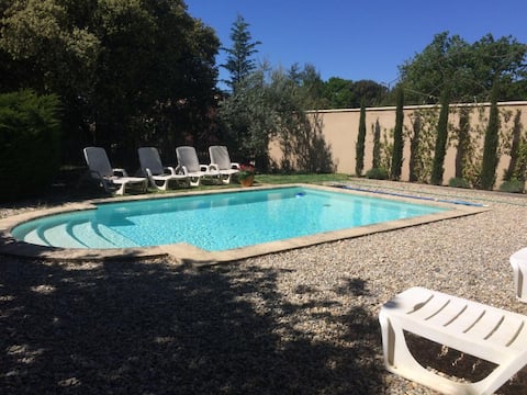 Garance house on the Garrigue pool air conditioning