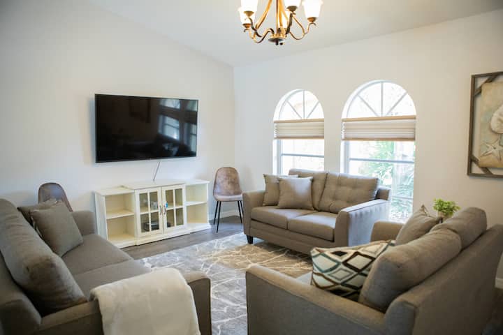 סלון עם ספה נפתחת וטלוויזיה 65IN