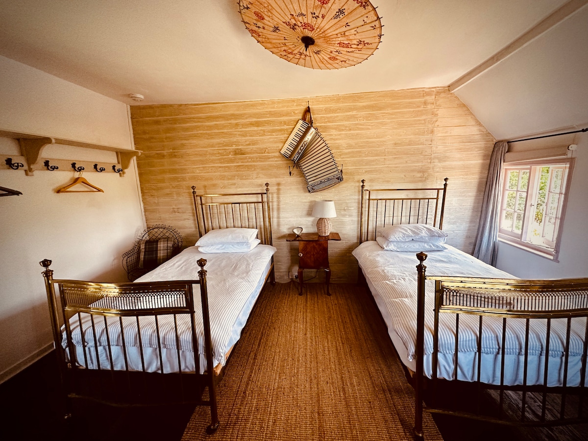 Duck - with antique brass twin beds