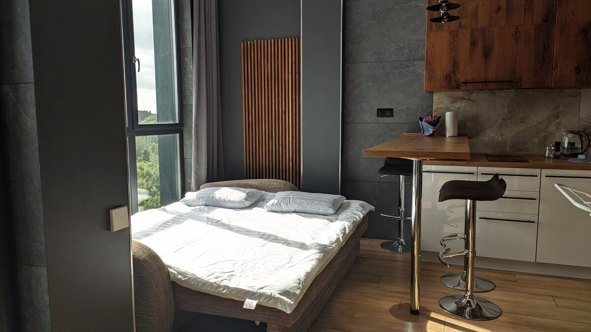 A sofa bed for 2 more people. Sleeping place 180x200