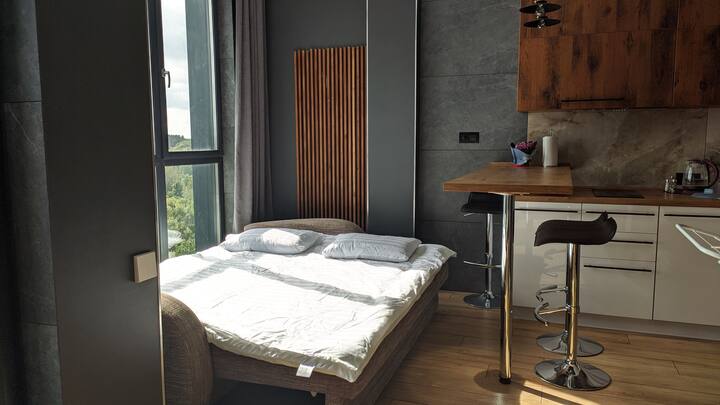 A sofa bed for 2 more people. Sleeping place 180x200