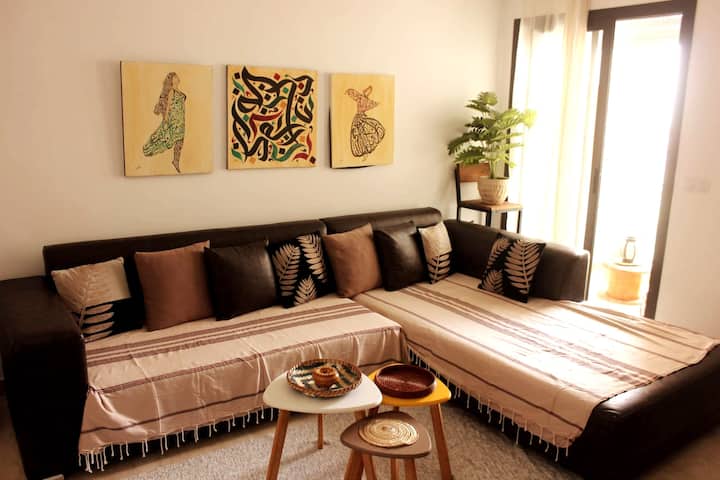 Espace séjour: lumineux, vivant et cosy/ Living room: a luminous, vivid and cosy space 