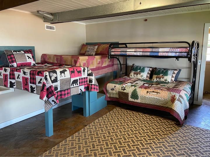 Gameroom/Basement area with 3 twins, two doubles. 