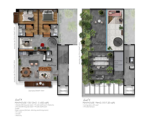 2BR/2BA Penthouse at Condesa. Air conditioning. gallery image 3