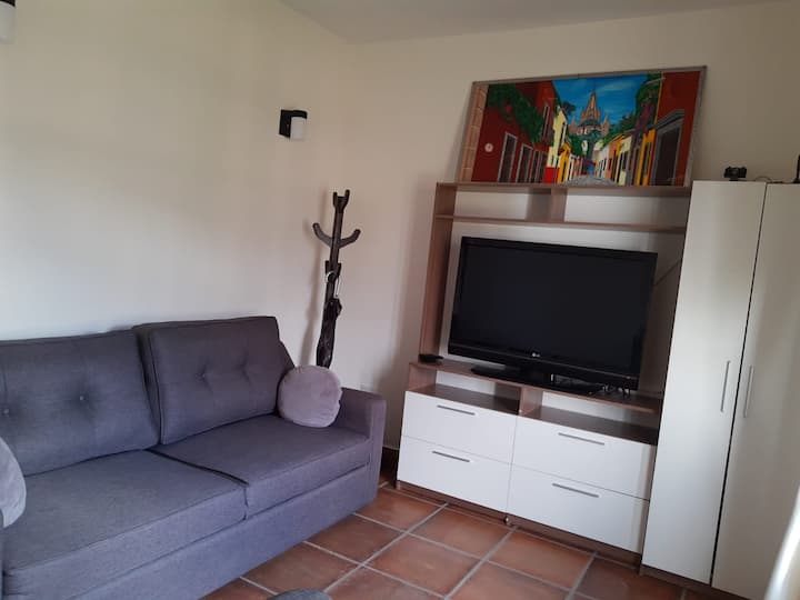 يقدم لك الاستوديو غرفة ثالثة مع سرير أريكة بحجم كبير. 