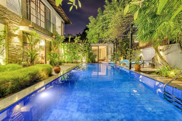 Foliage by PSFGoa – pvt pool open showers bath tub