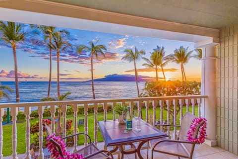Top Airbnb: Ocean View Beach Front Condo- Downtown Lahaina in Lahaina