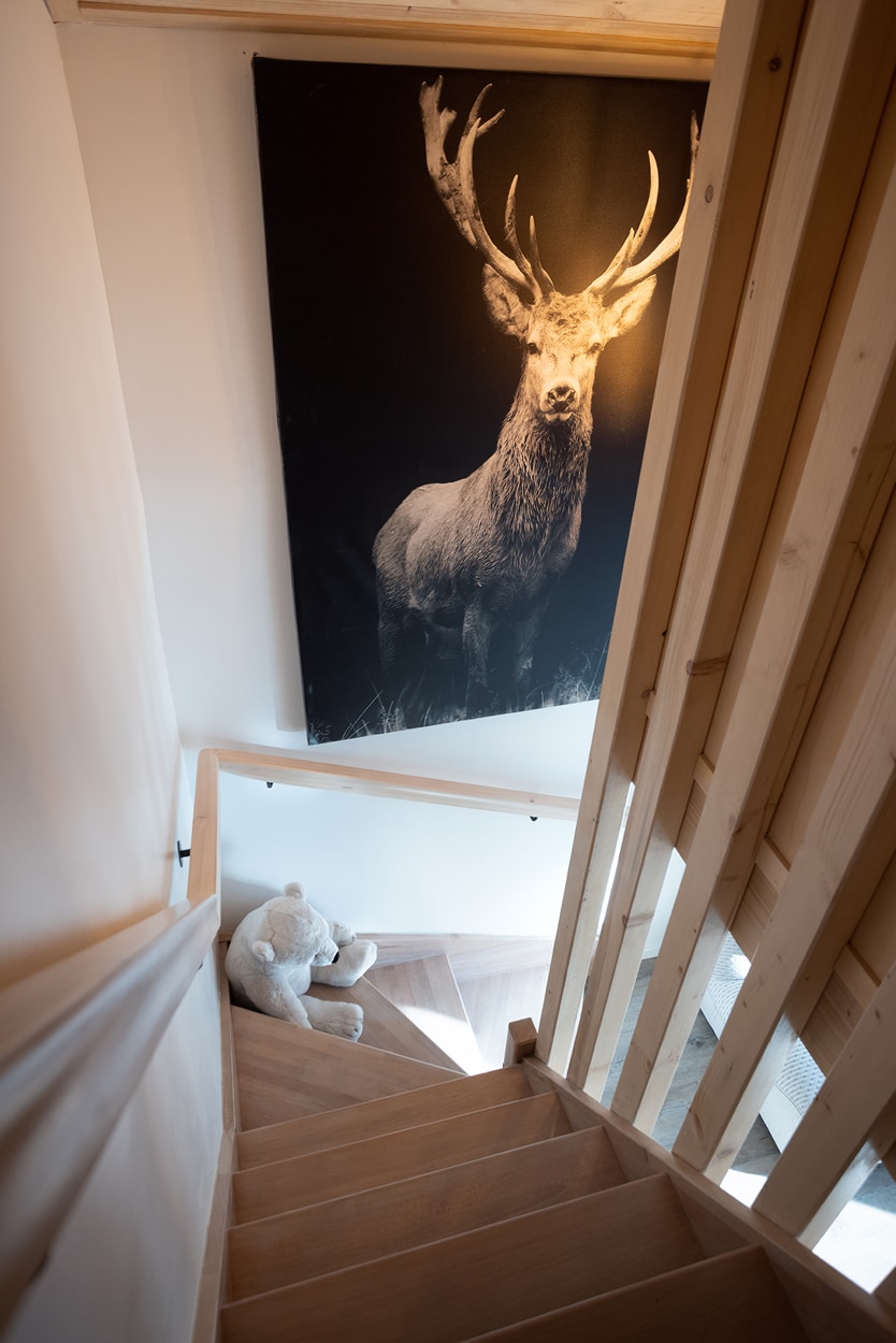 The access staircase to bedrooms 3 and 4